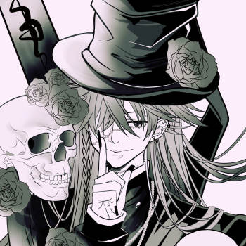 葬仪屋_黑执事葬仪屋黑白我要上首推头像插画绘画作品