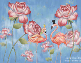 火烈鸟玫瑰_绘画作品