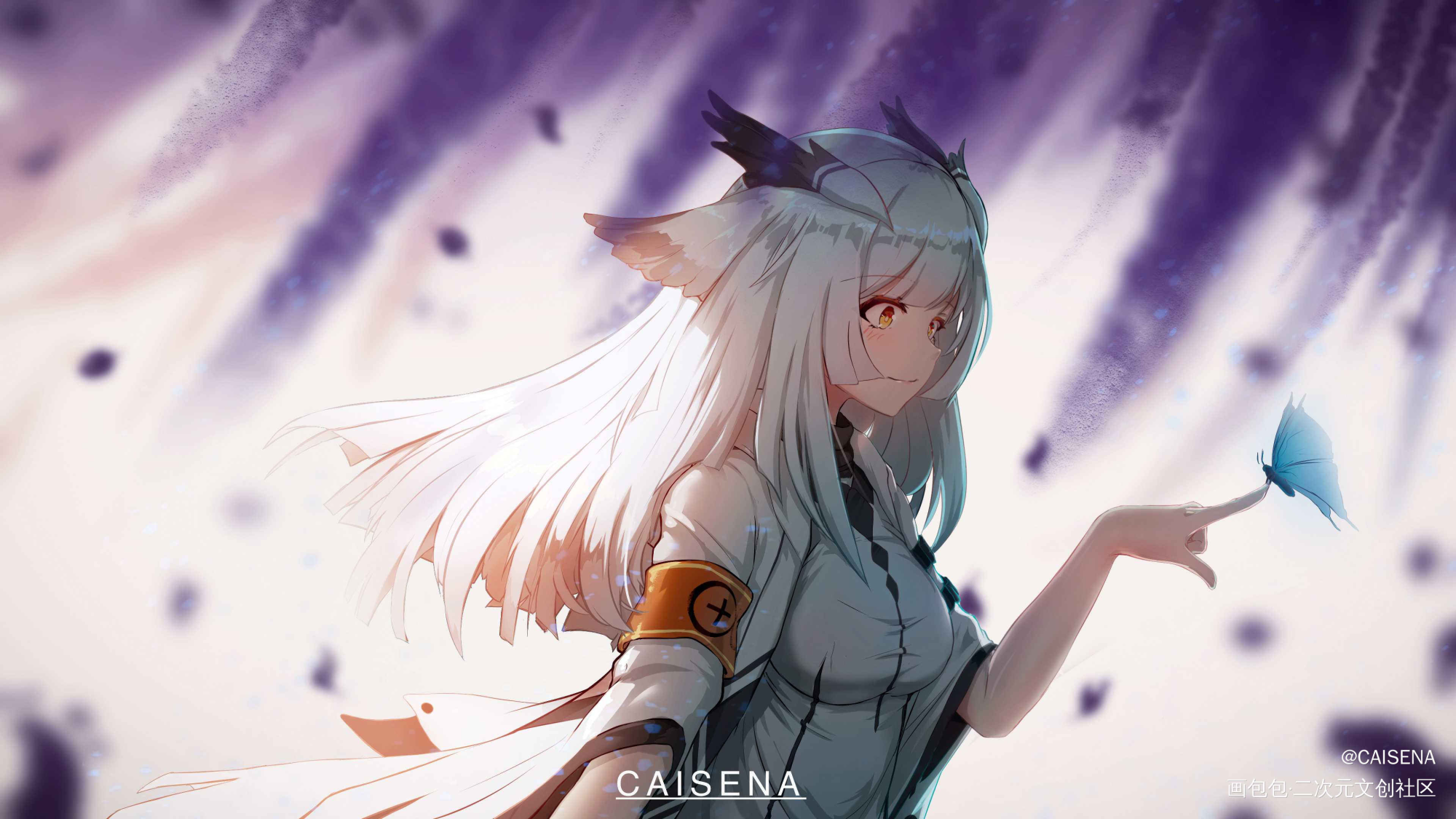 白面鸮_明日方舟白面鸮日系头像插画绘画作品