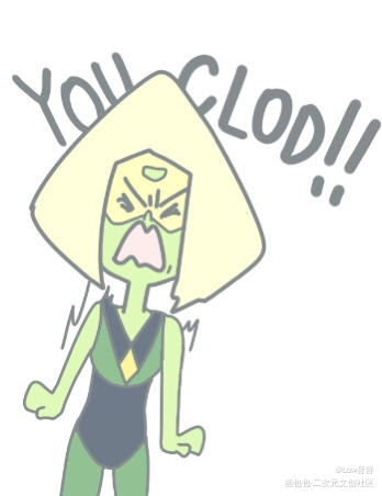 clod！！_Peridot平涂Q版头像表情包StevenUniverse绘画作品