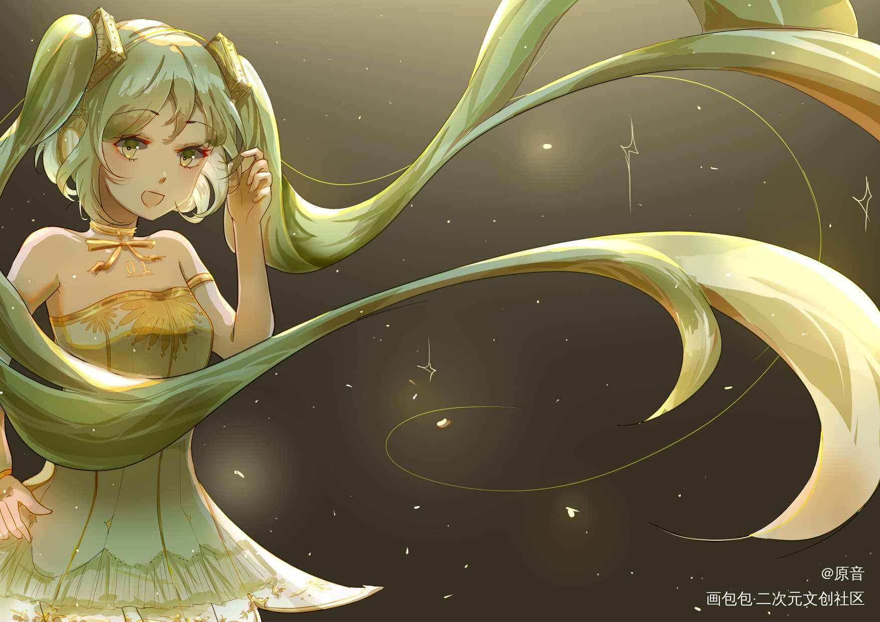 初音交响乐_VOCALOID初音未来初音初音miku绘画作品