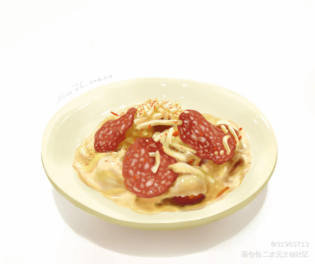 食绘-沙拉_轻写实美食食物插画个人习作绘画作品