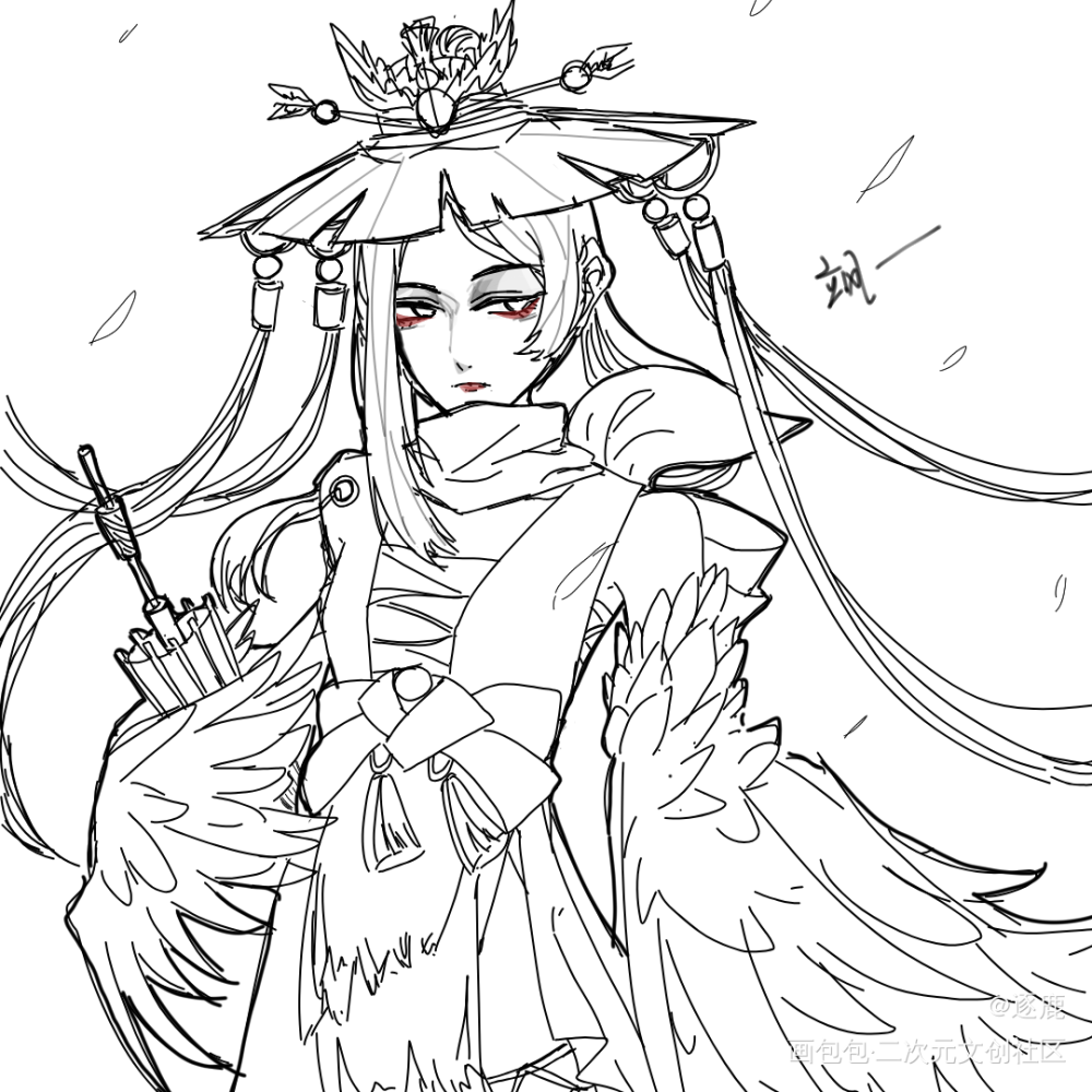姑姑_阴阳师姑获鸟头像绘画作品