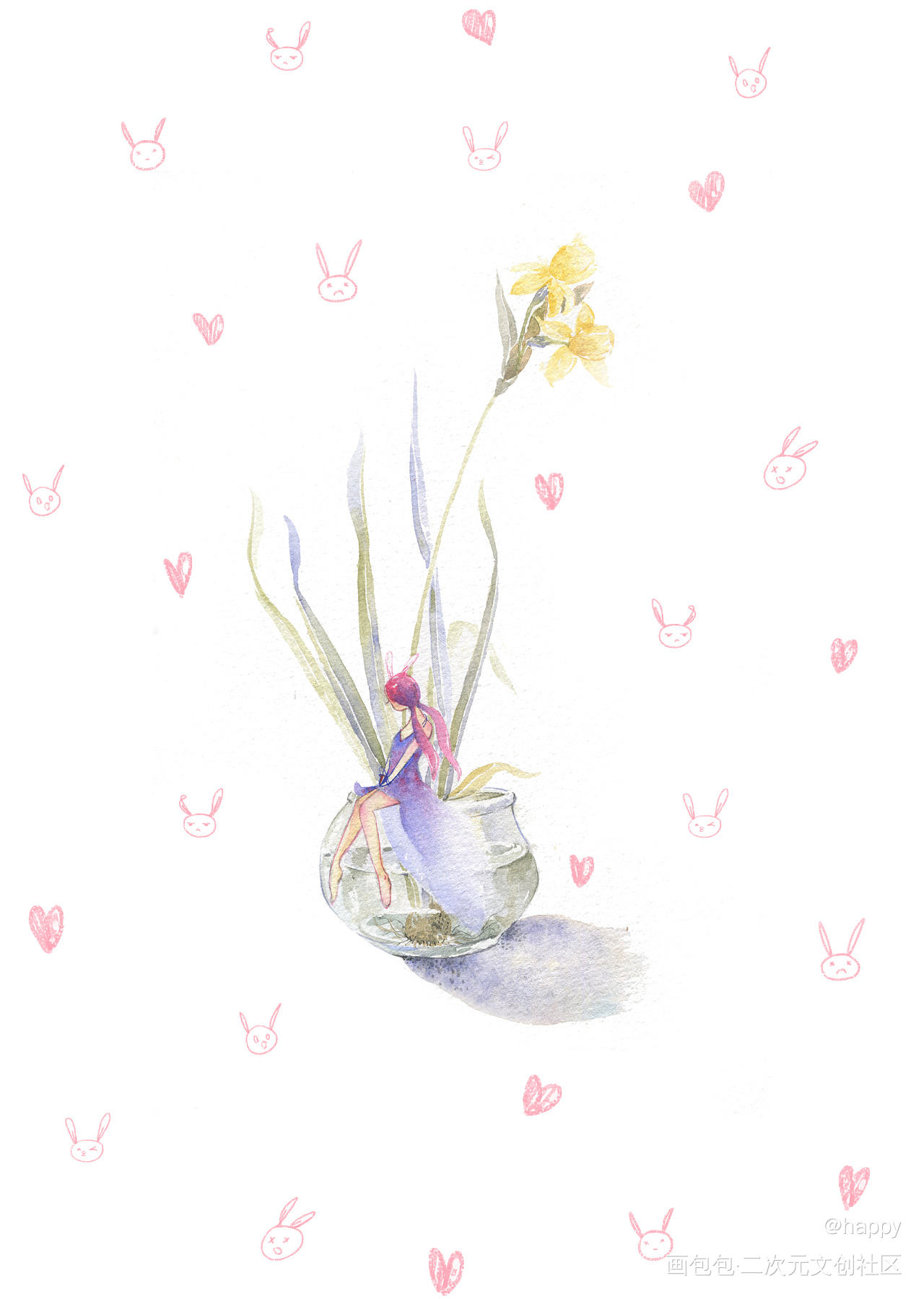 夏日清爽_水彩插画原创绘画作品