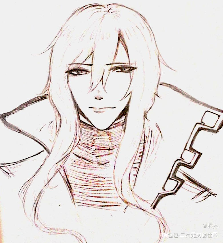 一张水平反转会死亡的画。_王者荣耀司马懿黑白头像绘画作品