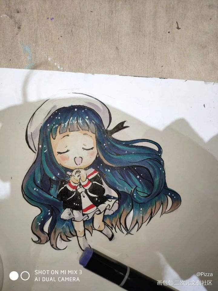是知世!（马克笔黑历史来着）_百变小樱大道寺知世平涂日系Q版头像百变小樱魔术卡绘画作品