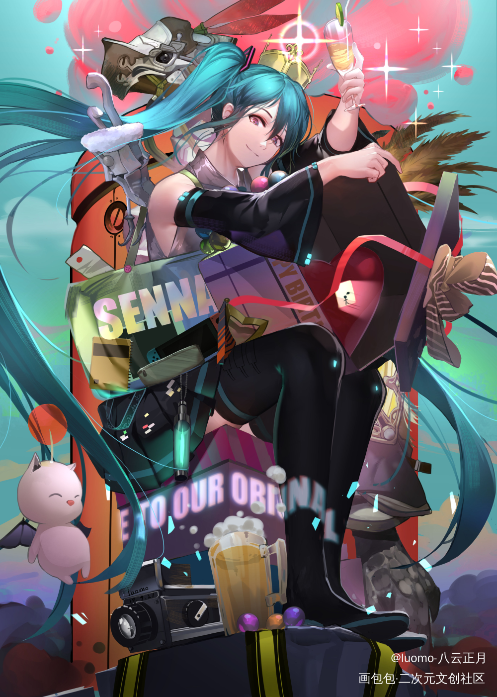 miku10_VOCALOID最终幻想14miku日系插画初音miku绘画作品