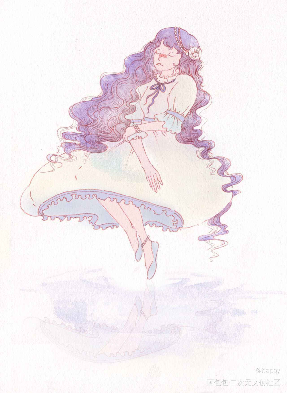 海之心_水彩我要上首推插画原创绘画作品
