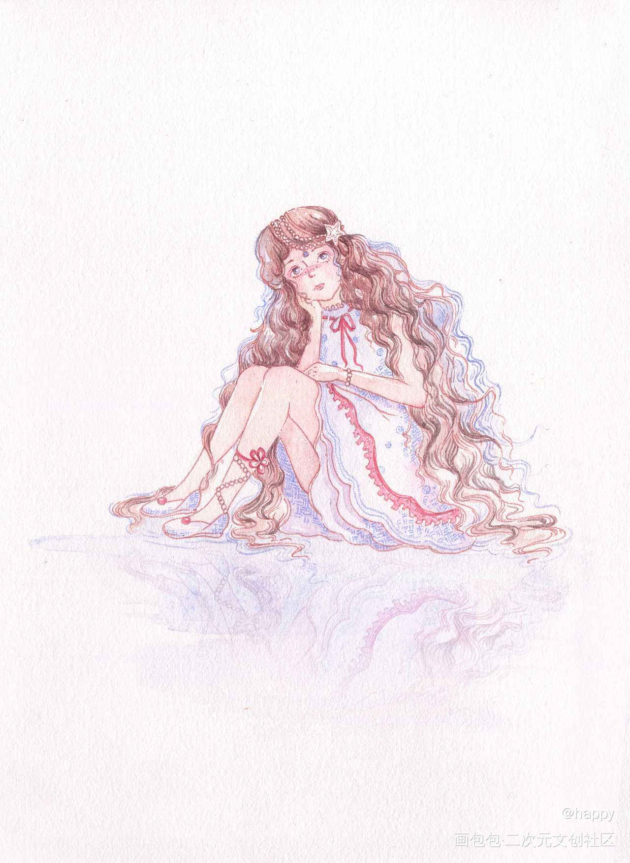 海之心_水彩我要上首推插画原创绘画作品