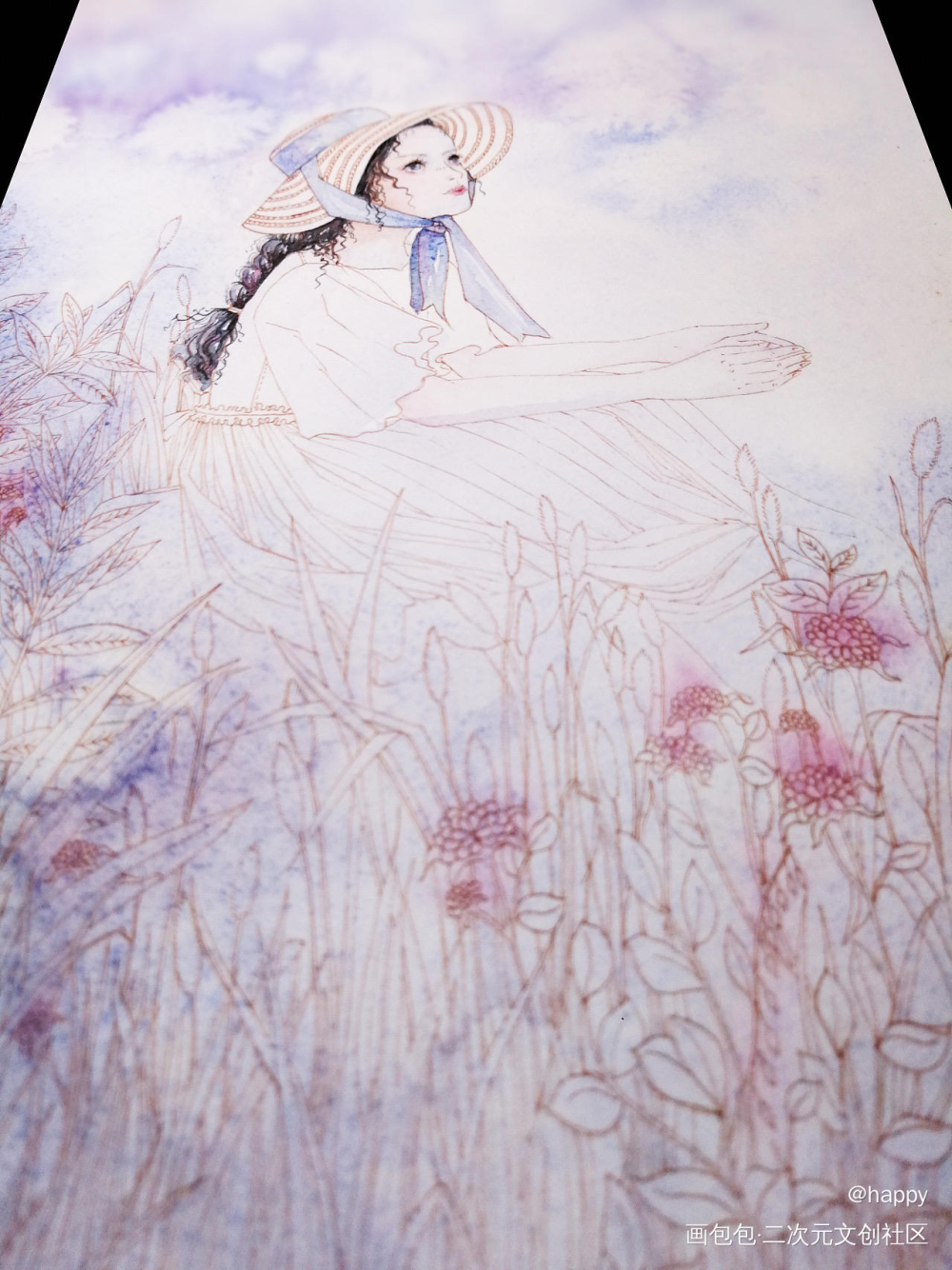 静静的等着你_水彩求点评求配文我要上首推插画原创绘画作品
