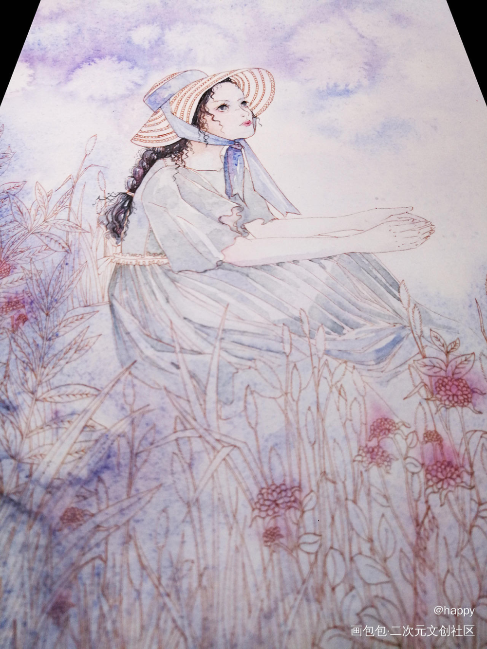 静静的等着你_水彩求点评求配文我要上首推插画原创绘画作品