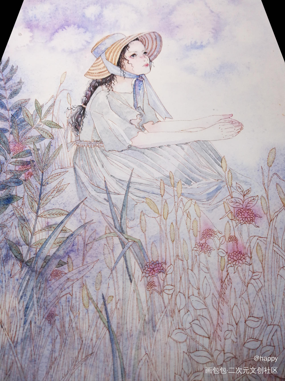 静静的等着你_水彩求点评求配文我要上首推插画原创绘画作品