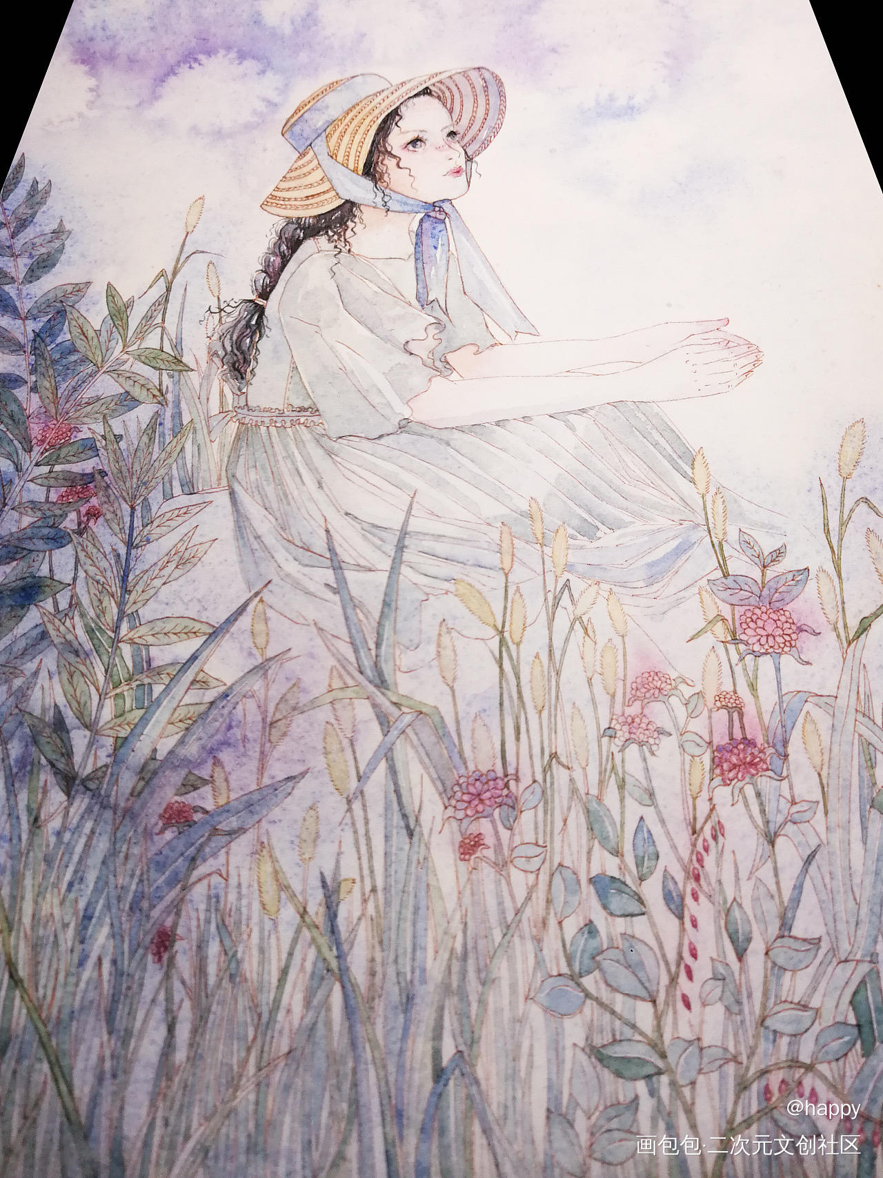 静静的等着你_水彩求点评求配文我要上首推插画原创绘画作品