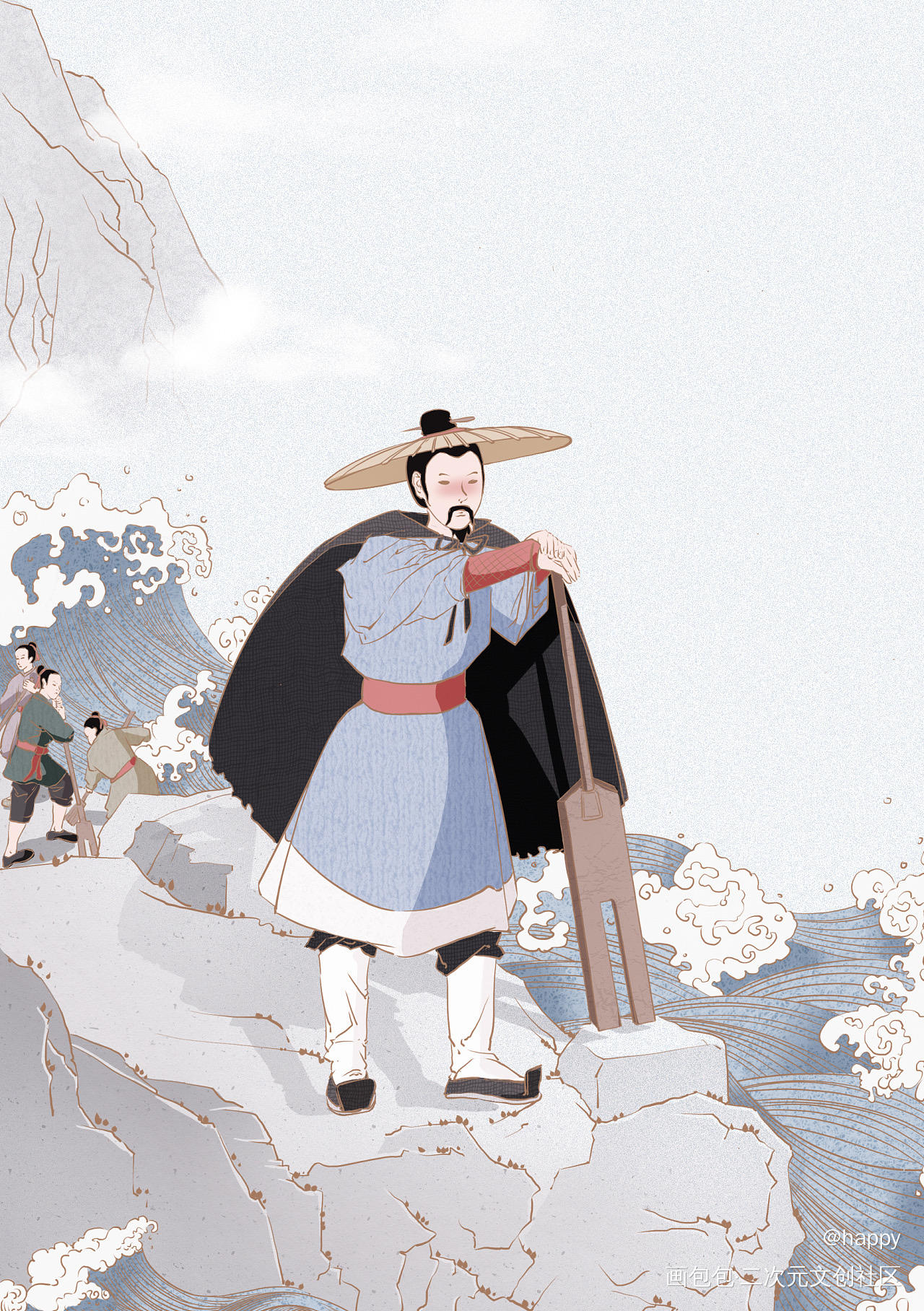 中华传统文化_古风人物平涂插画原创绘画作品