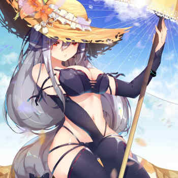 泳装斯卡蒂_明日方舟斯卡蒂日系我要上首推头像插画绘画作品