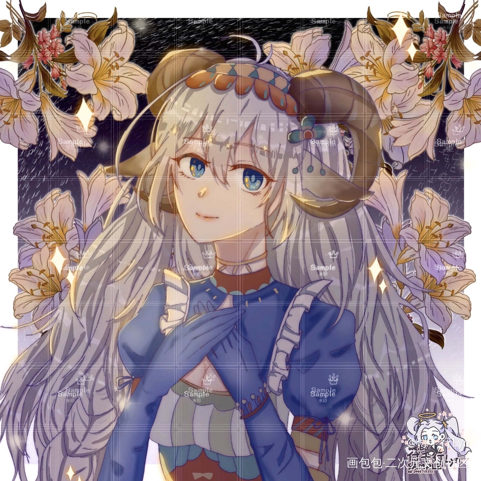 稿单堆堆_平涂头像约稿原创oc绘画作品