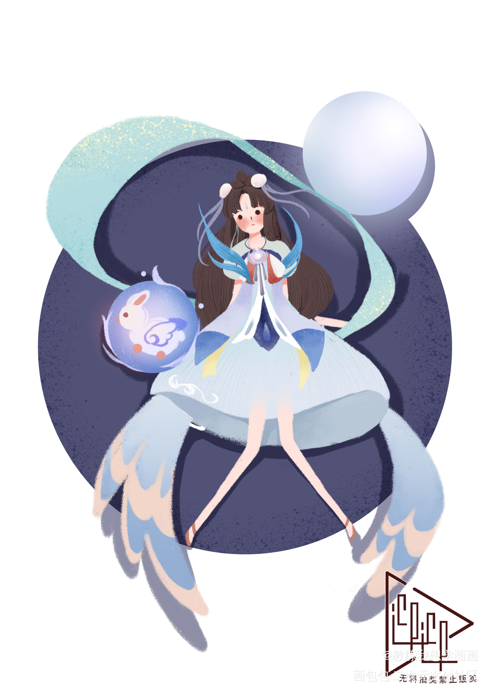 嫦娥小插画_王者荣耀儿插头像绘画作品