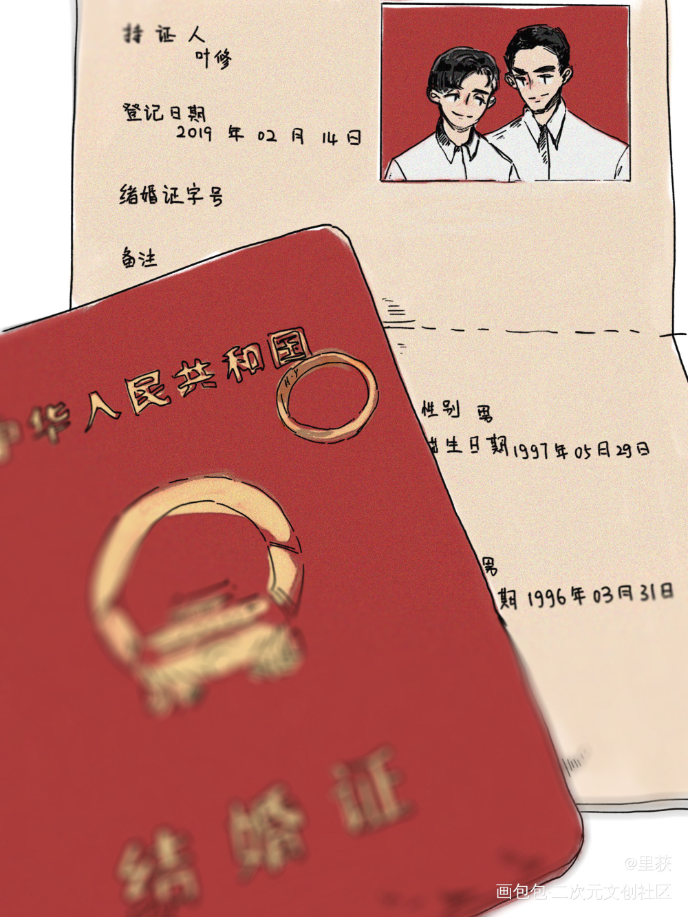 韩叶_全职高手韩叶韩文清叶修平涂我要上首推头像插画绘画作品