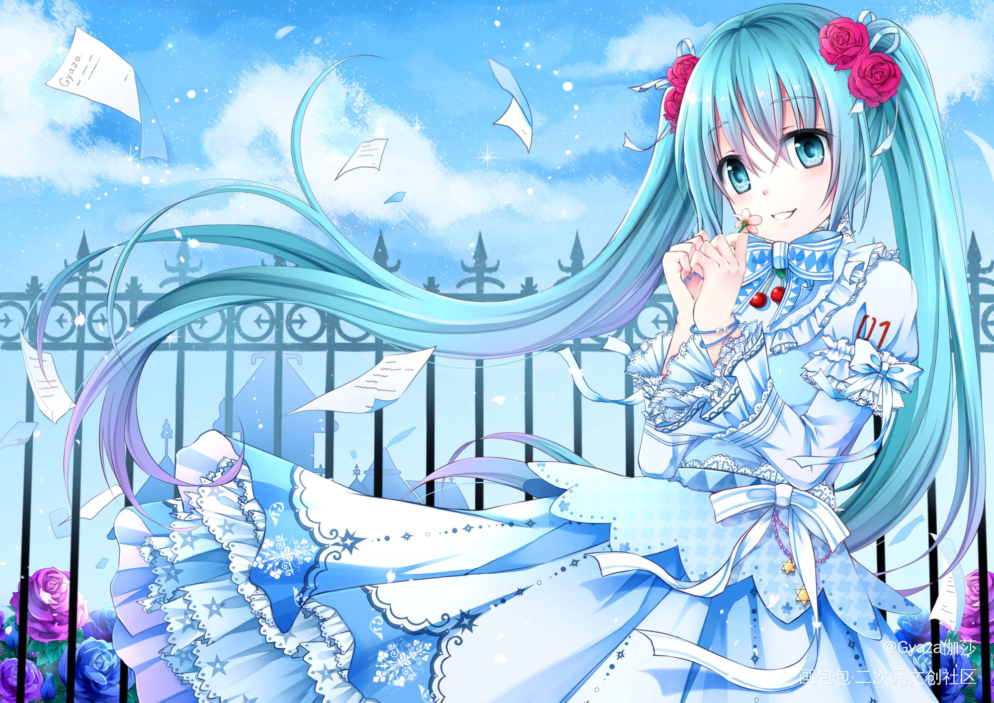 初音-Lolita_VOCALOID初音未来日系绘画作品