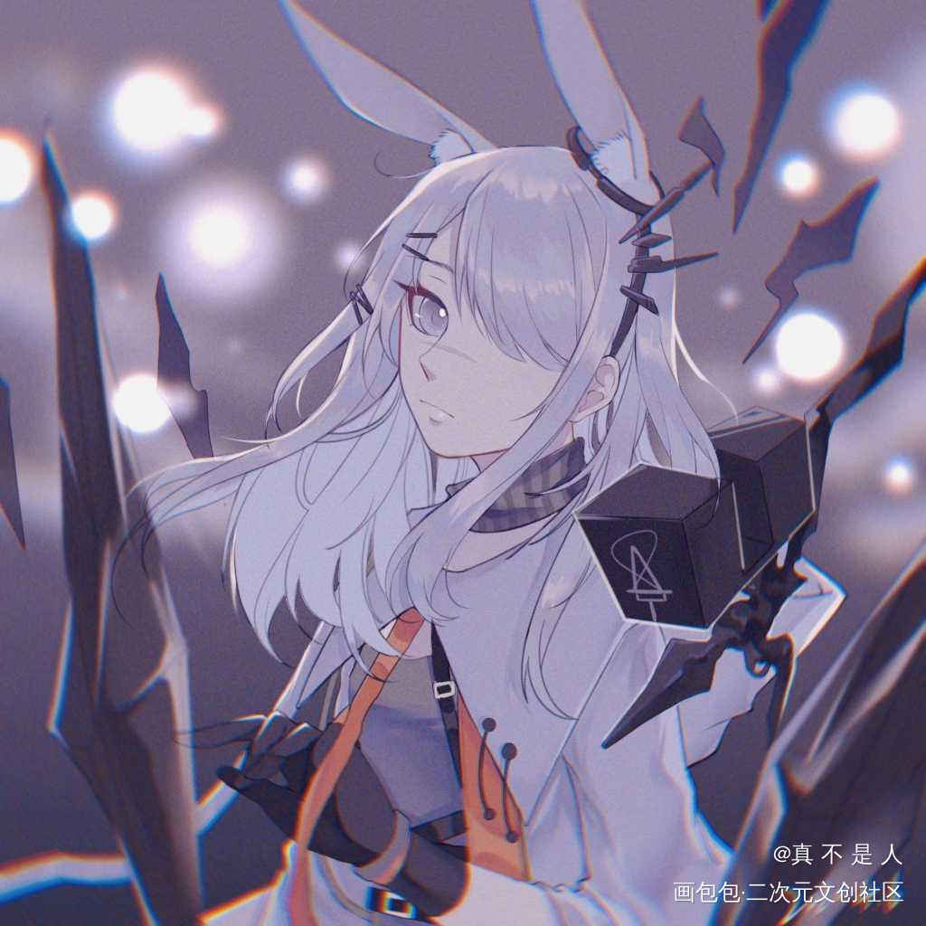  _明日方舟霜星平涂日系头像绘画作品