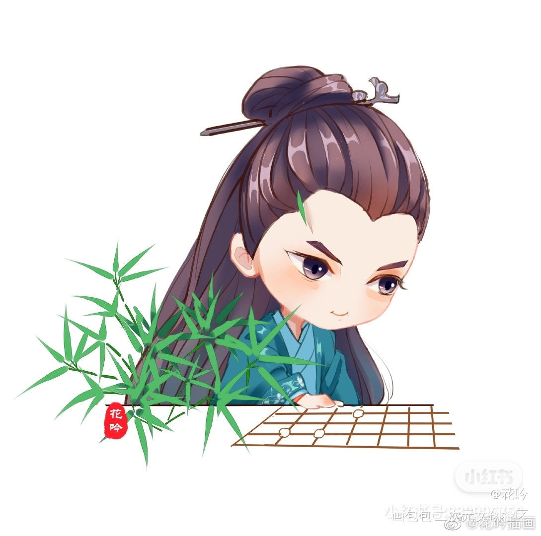 Q版肖战同人_哦我的皇帝陛下平涂Q版求点评求配文头像周边设计肖战肖战绘画作品