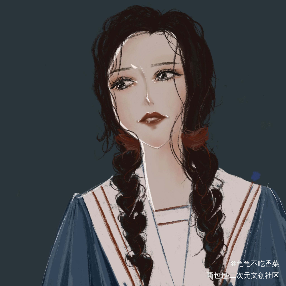 少女情怀_平涂我要上首推少女头像插画oc绘画作品