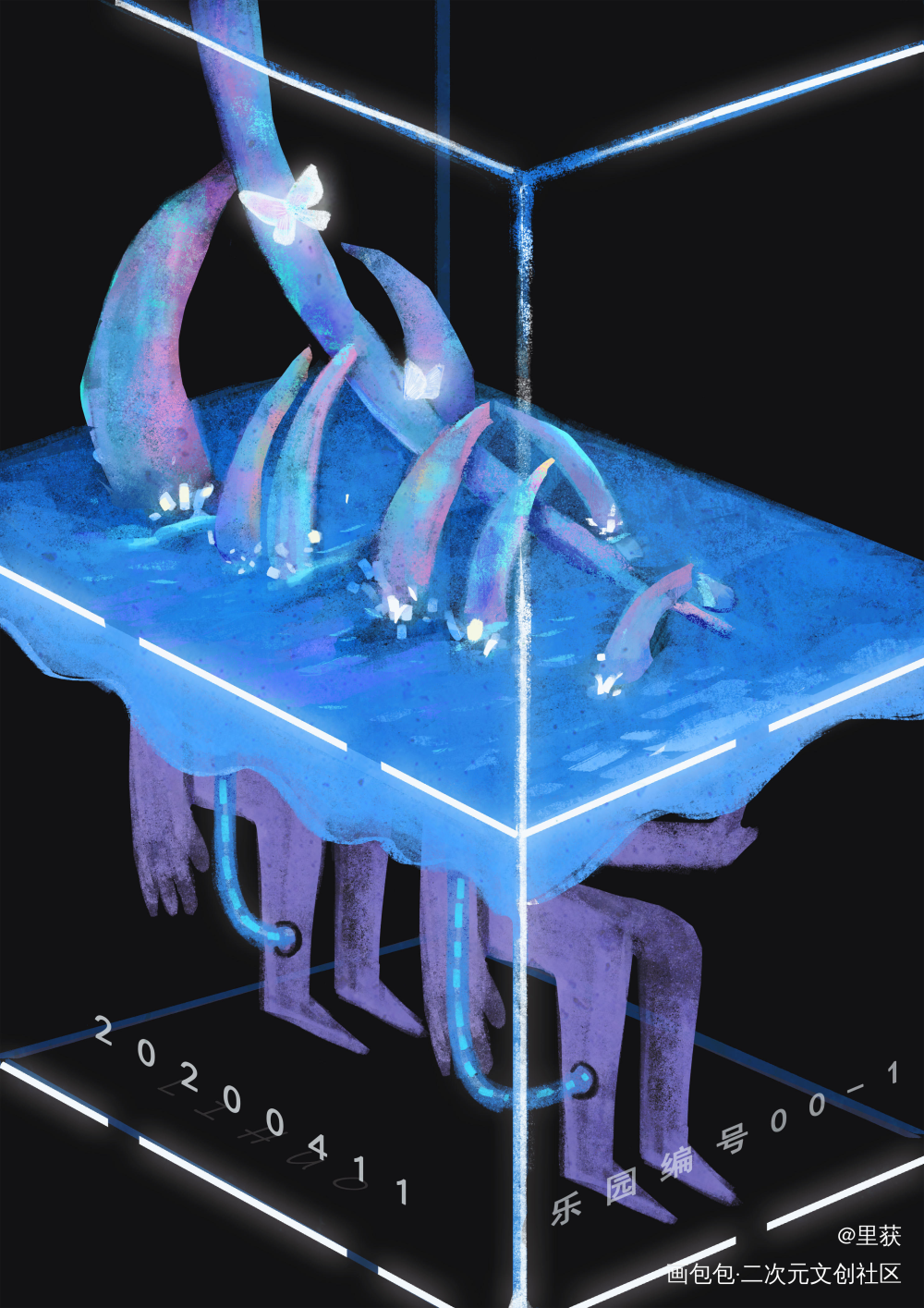 乐园系列01_厚涂我要上首推插画原创绘画作品