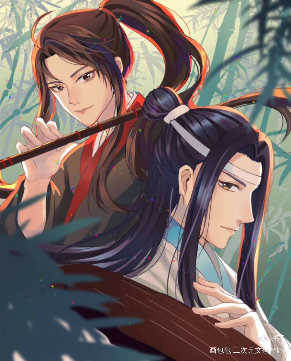 【魔道/忘羡】最好的忘羡_魔道祖师蓝忘机魏无羡平涂日系我要上首推插画绘画作品