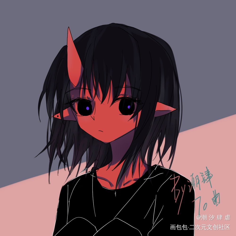 给朋友画的草头_平涂头像自设原创ococ绘画作品