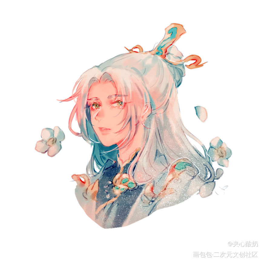靓仔和我回空桑xd_食物语杨枝甘露龙井虾仁厚涂日系Q版头像绘画作品