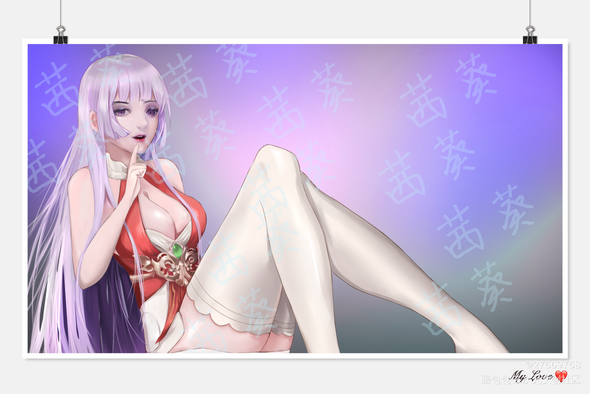插画，头像_立绘厚涂日系头像插画茜葵あかね绘画作品