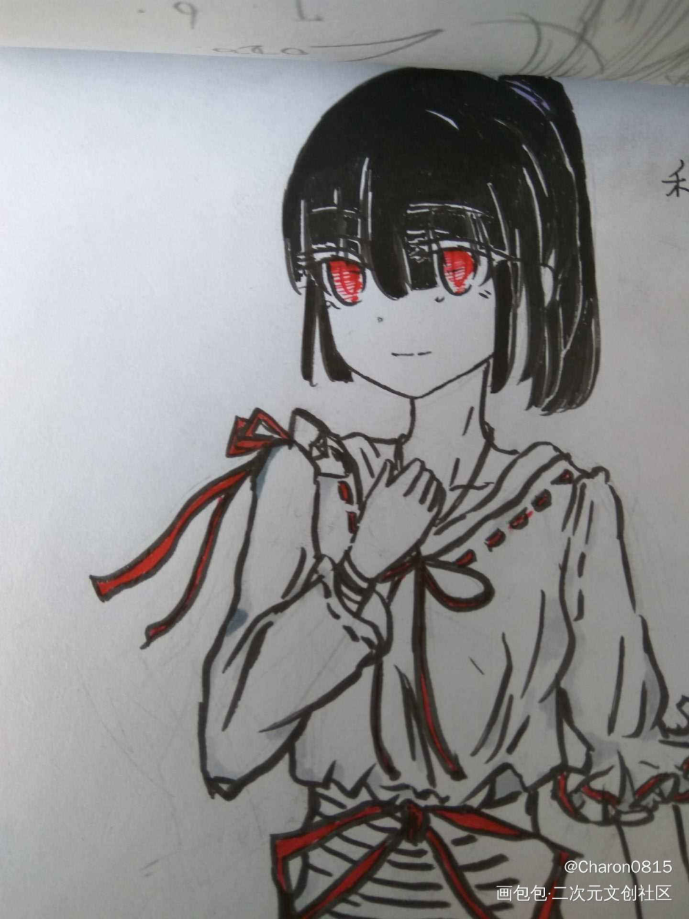 摸鱼_日系头像ococ绘画作品