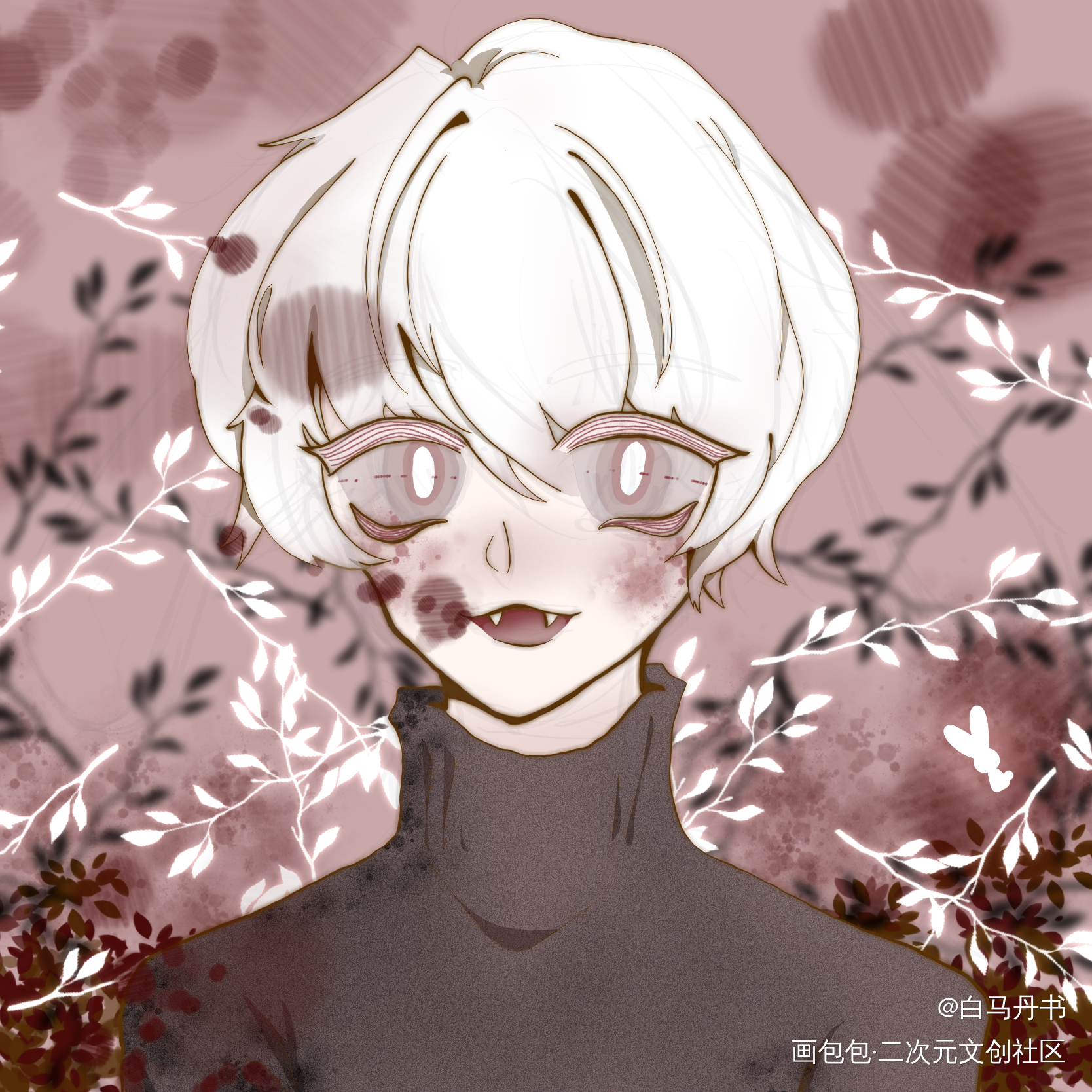 疯子by小妖子_兔头像疯子绘画作品