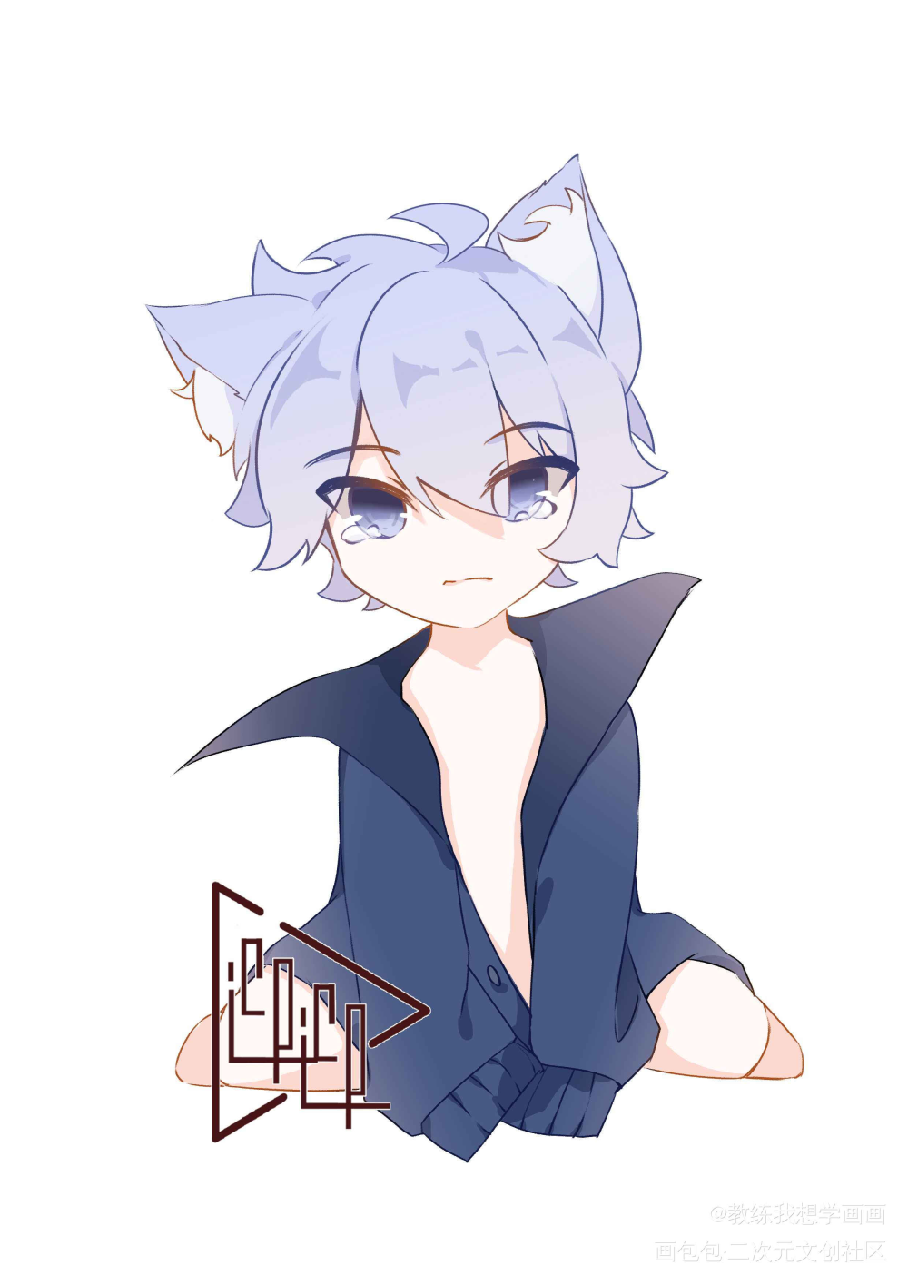 是一只猫咪幼亮！_王者荣耀平涂日系头像绘画作品
