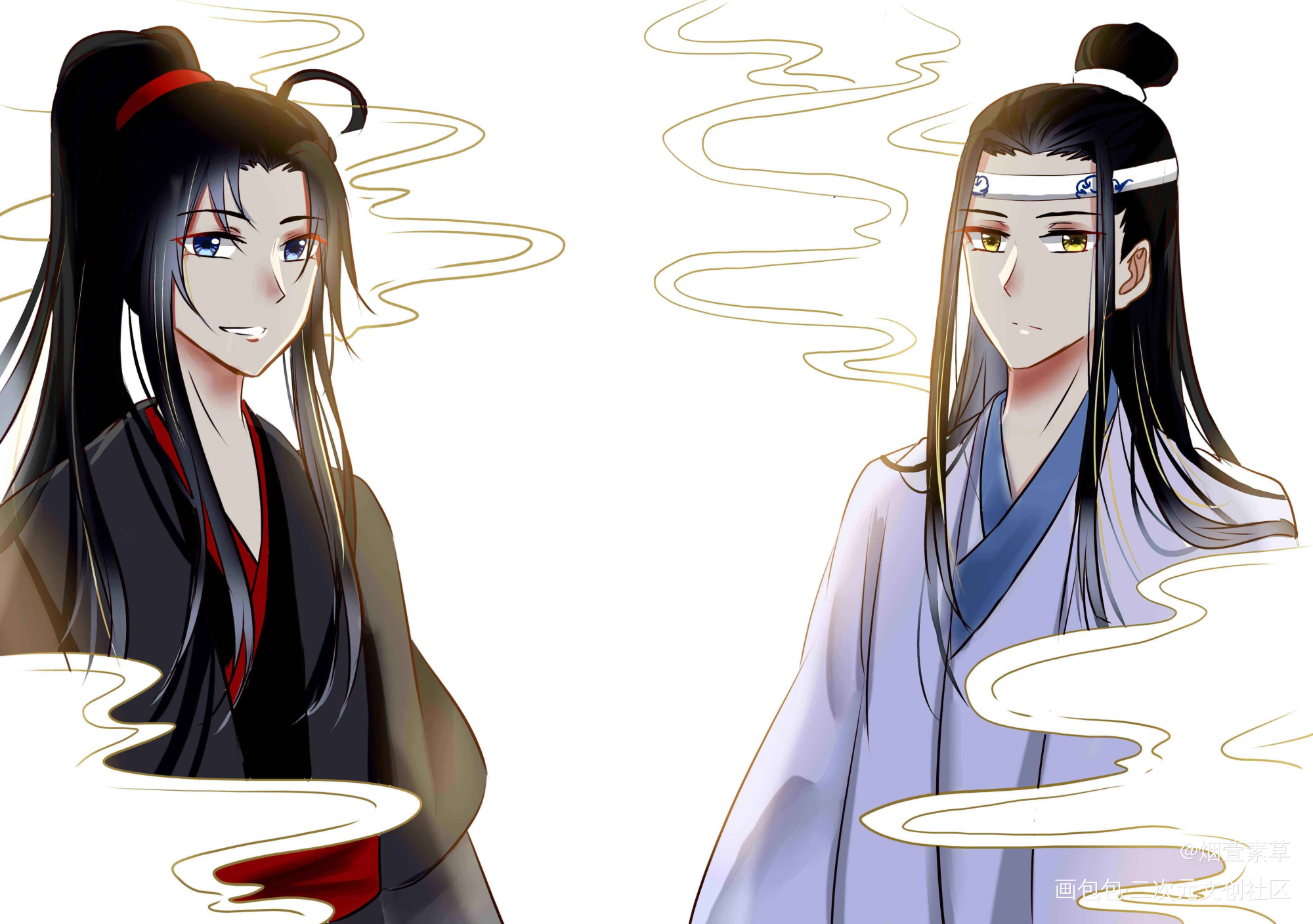 以前的屯稿…_魔道祖师魏无羡蓝忘机平涂红色系小说同人魔幻双人耽美