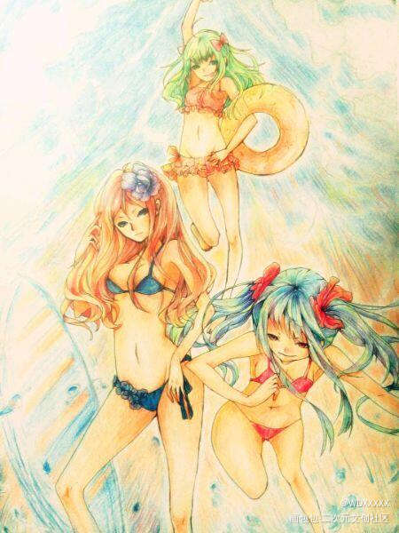 炎夏的幻想_立绘厚涂日系人设设计我要上首推人设插画原创oc绘画作品