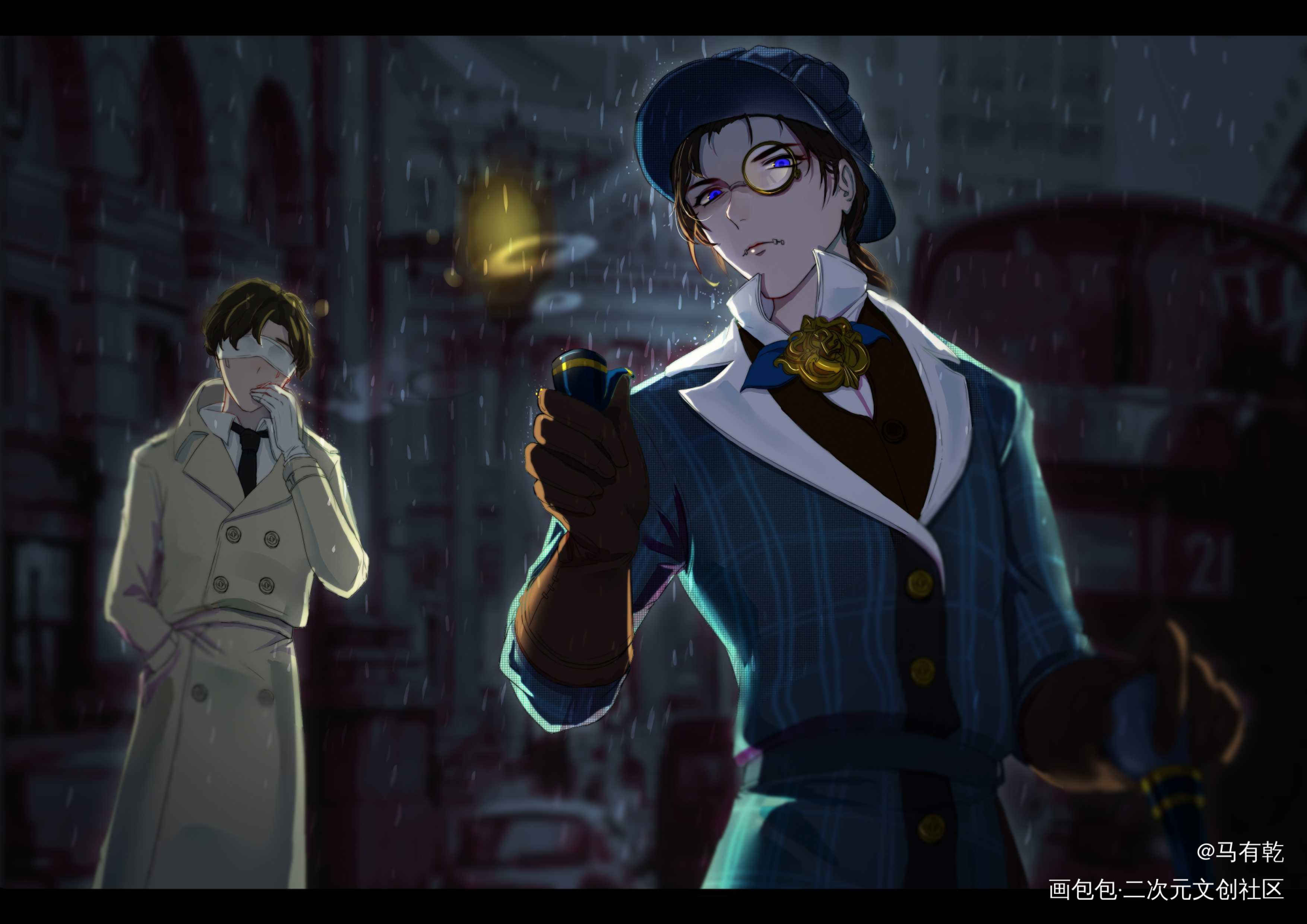 推理先生与独行杀手_第五人格奈布萨贝达伊莱先知奈布佣兵平涂日系头像绘画作品