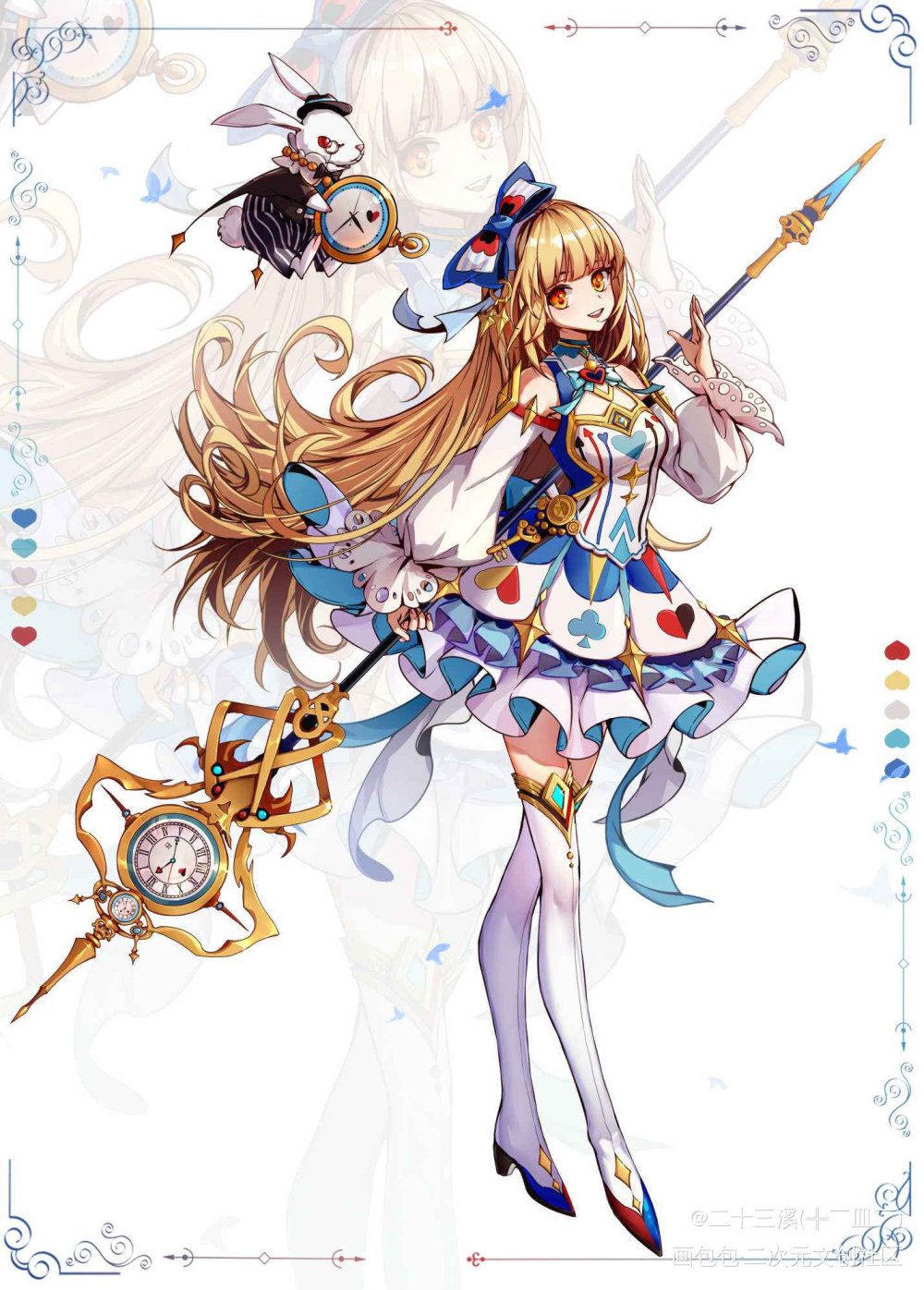 设计，主题是爱丽丝_立绘平涂日系欧式魔幻角色设计设计原创oc绘画作品