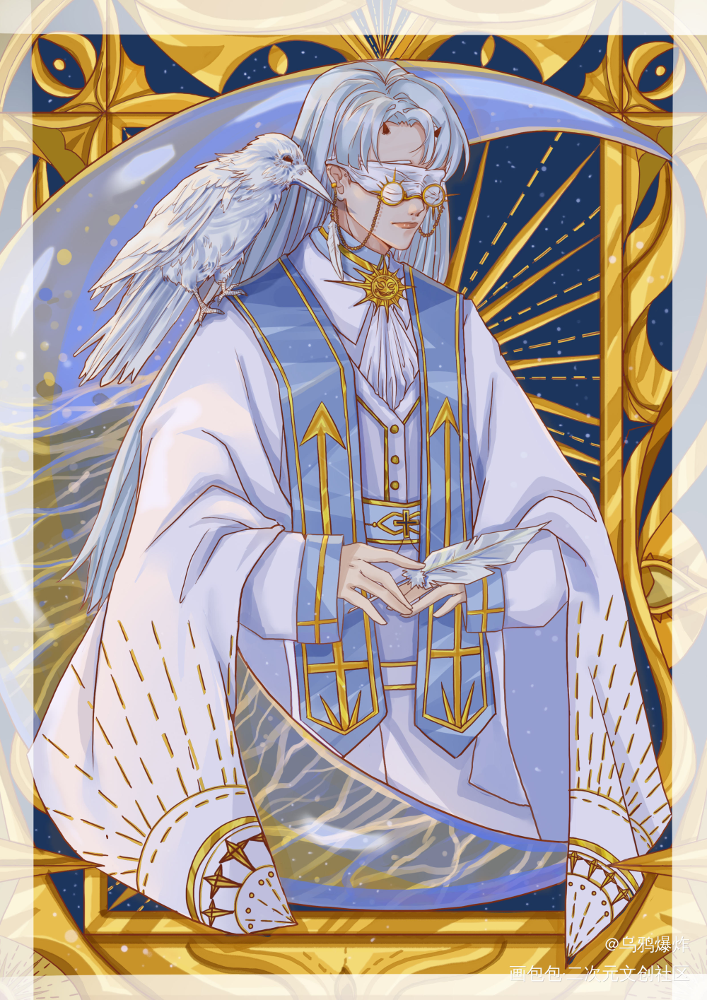 月神_日系插画ococ绘画作品
