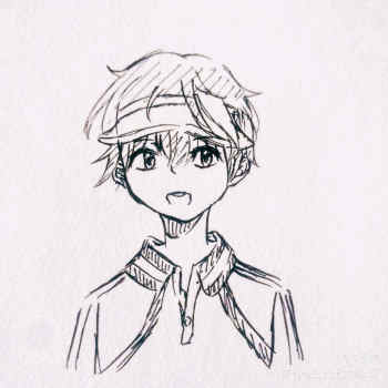 画成美女了,草_桂木真己手绘头像星合之空绘画作品