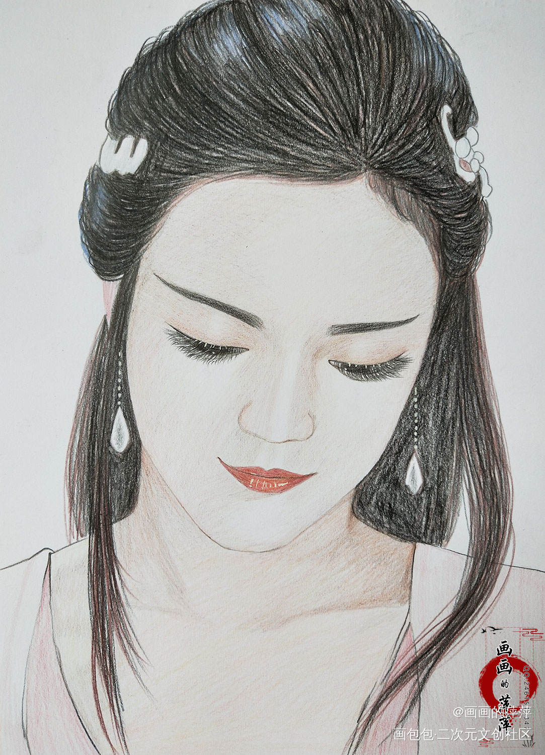 香蜜沉沉烬如霜 穗禾公主彩铅_香蜜沉沉烬如霜穗禾绘画作品