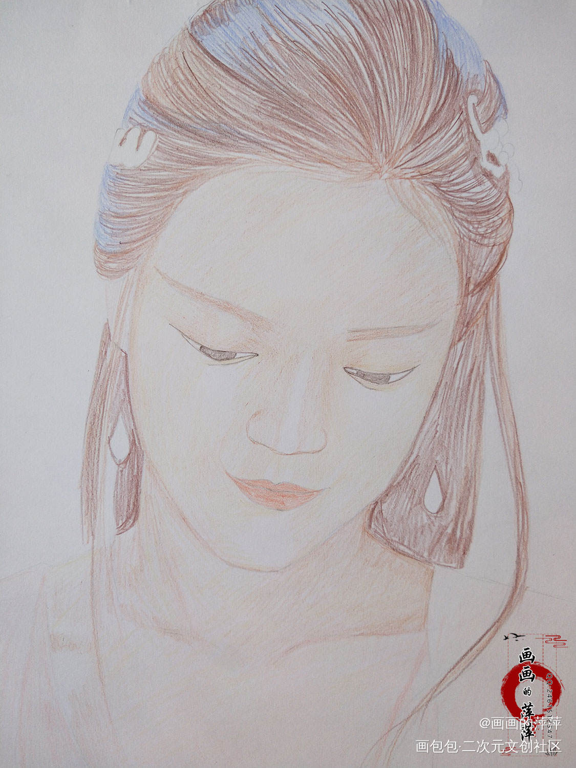 香蜜沉沉烬如霜 穗禾公主彩铅_香蜜沉沉烬如霜穗禾绘画作品