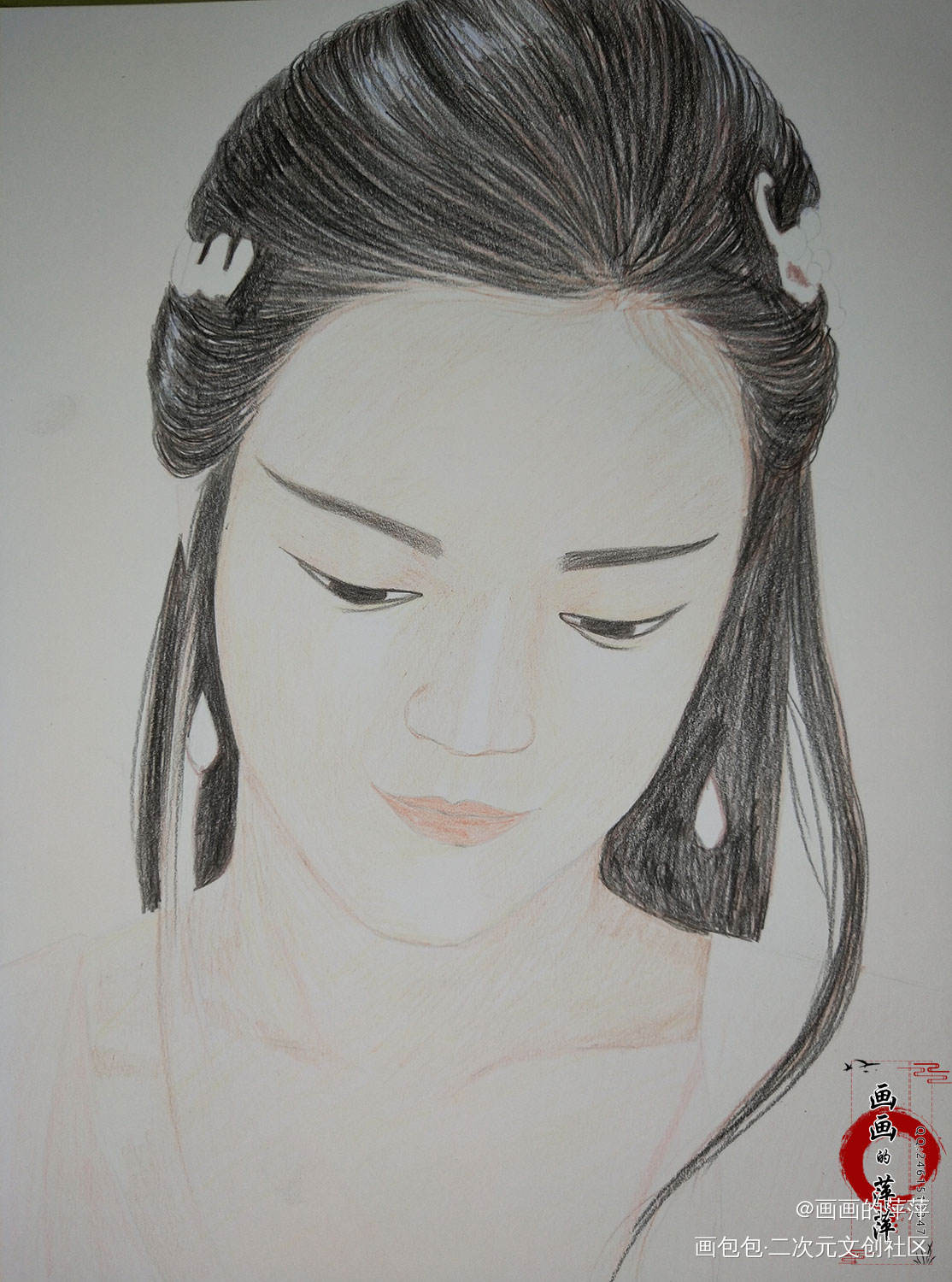 香蜜沉沉烬如霜 穗禾公主彩铅_香蜜沉沉烬如霜穗禾绘画作品
