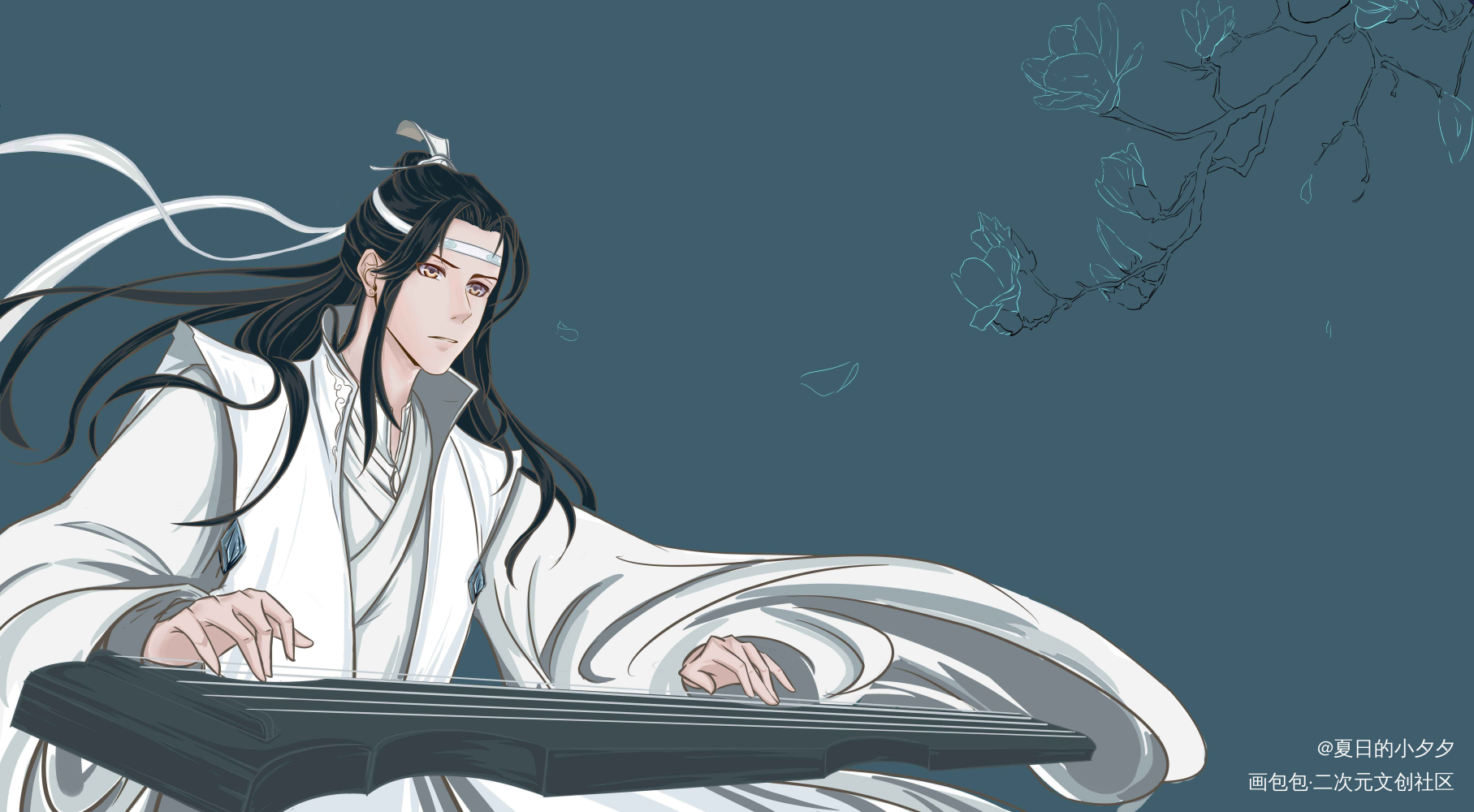 蓝忘机_魔道祖师蓝忘机绘画作品