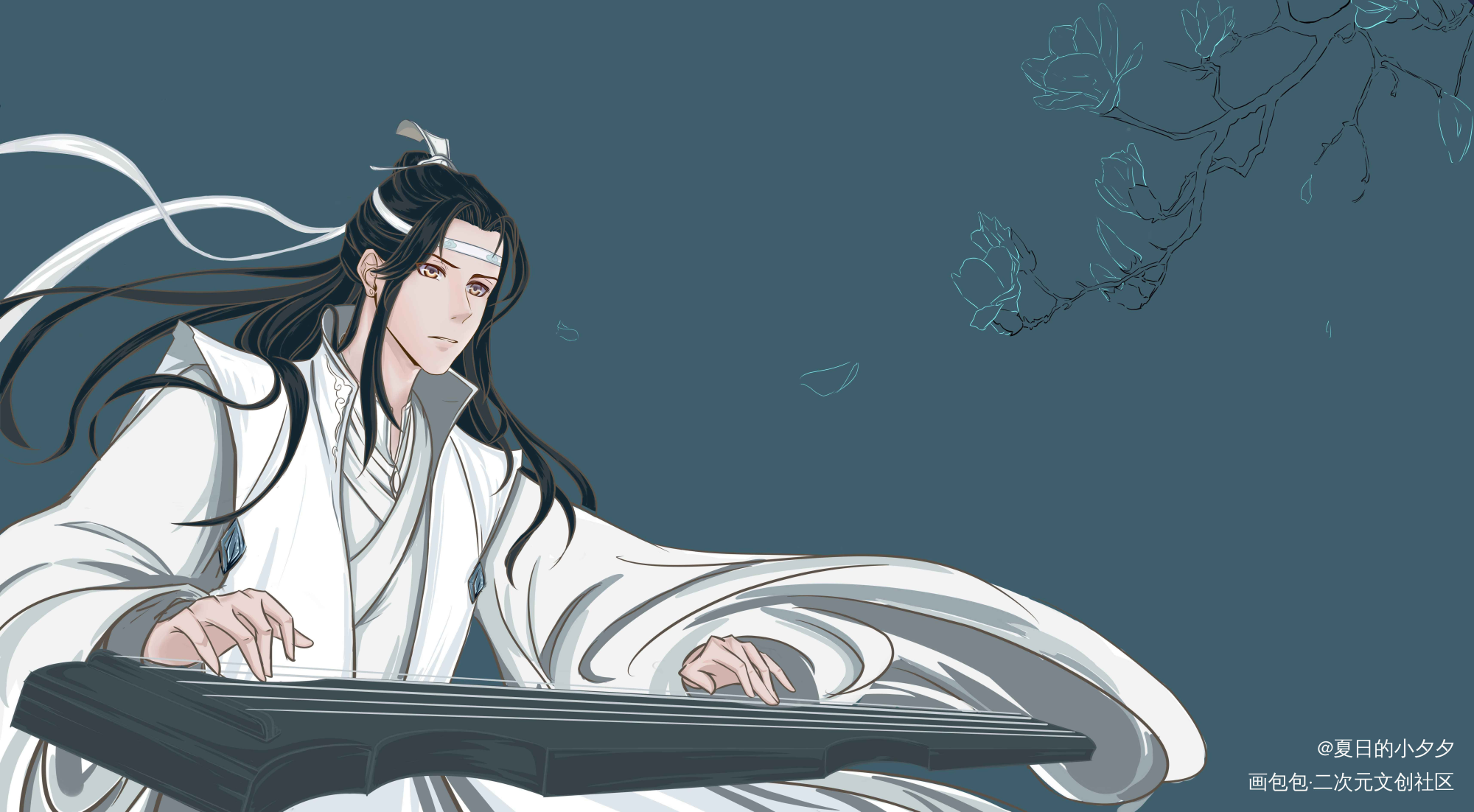 蓝忘机_魔道祖师蓝忘机绘画作品