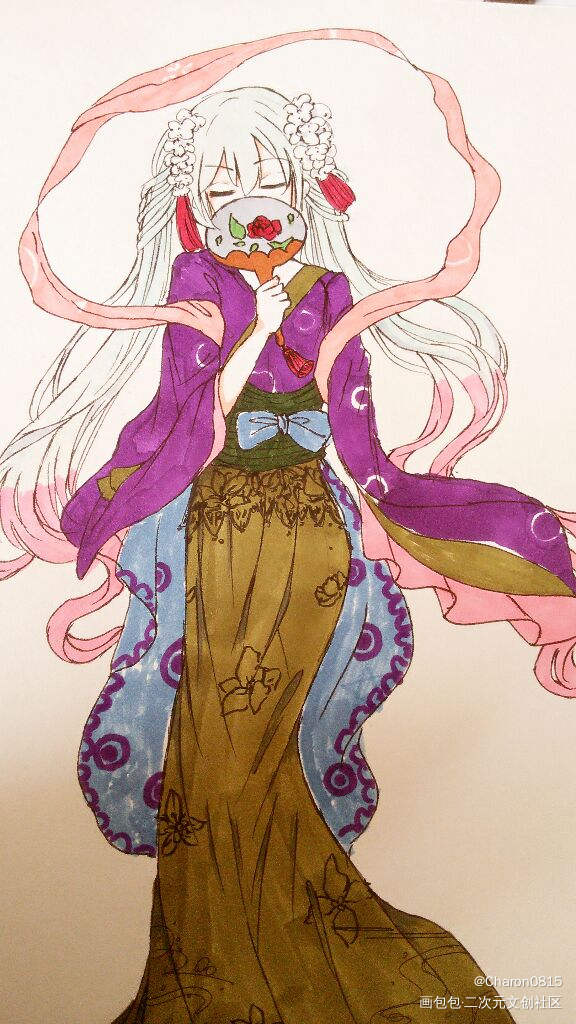 裙子颜色毁了……_初音未来日系绘画作品