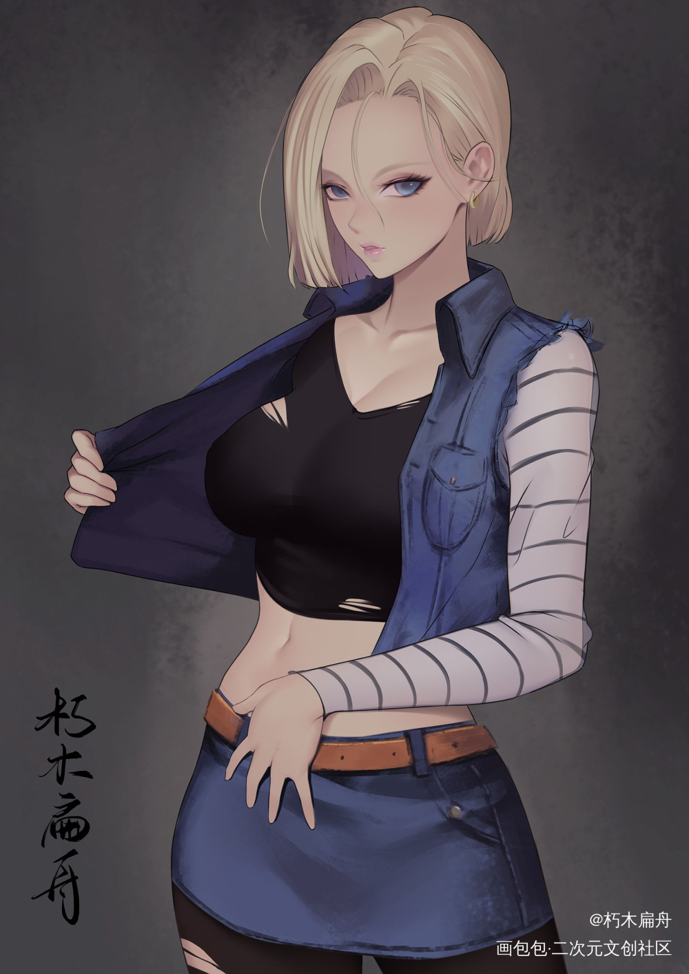 Android 18_龙珠18号日系头像绘画作品