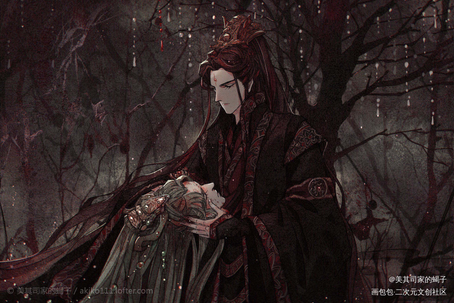 雁默    满盘皆输_金光布袋戏上官鸿信雁王默苍离头像插画绘画作品