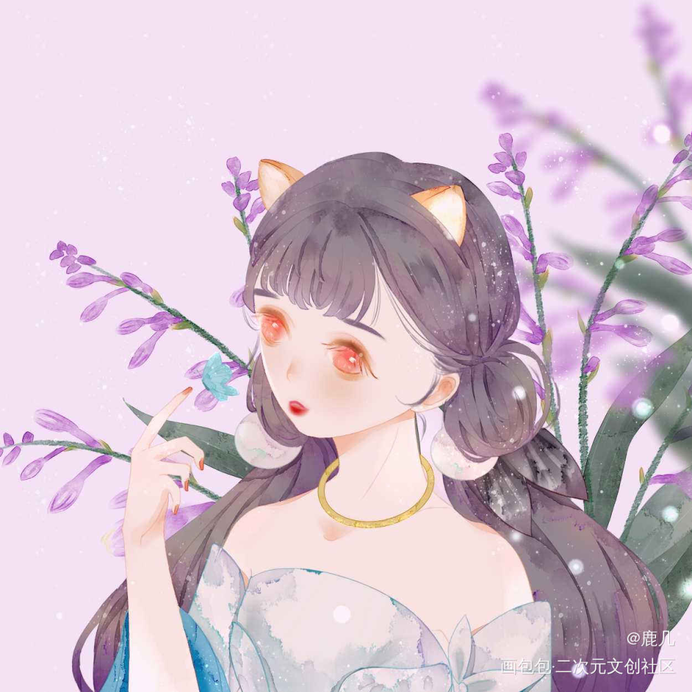 云萝_一梦江湖平涂少女头像绘画作品
