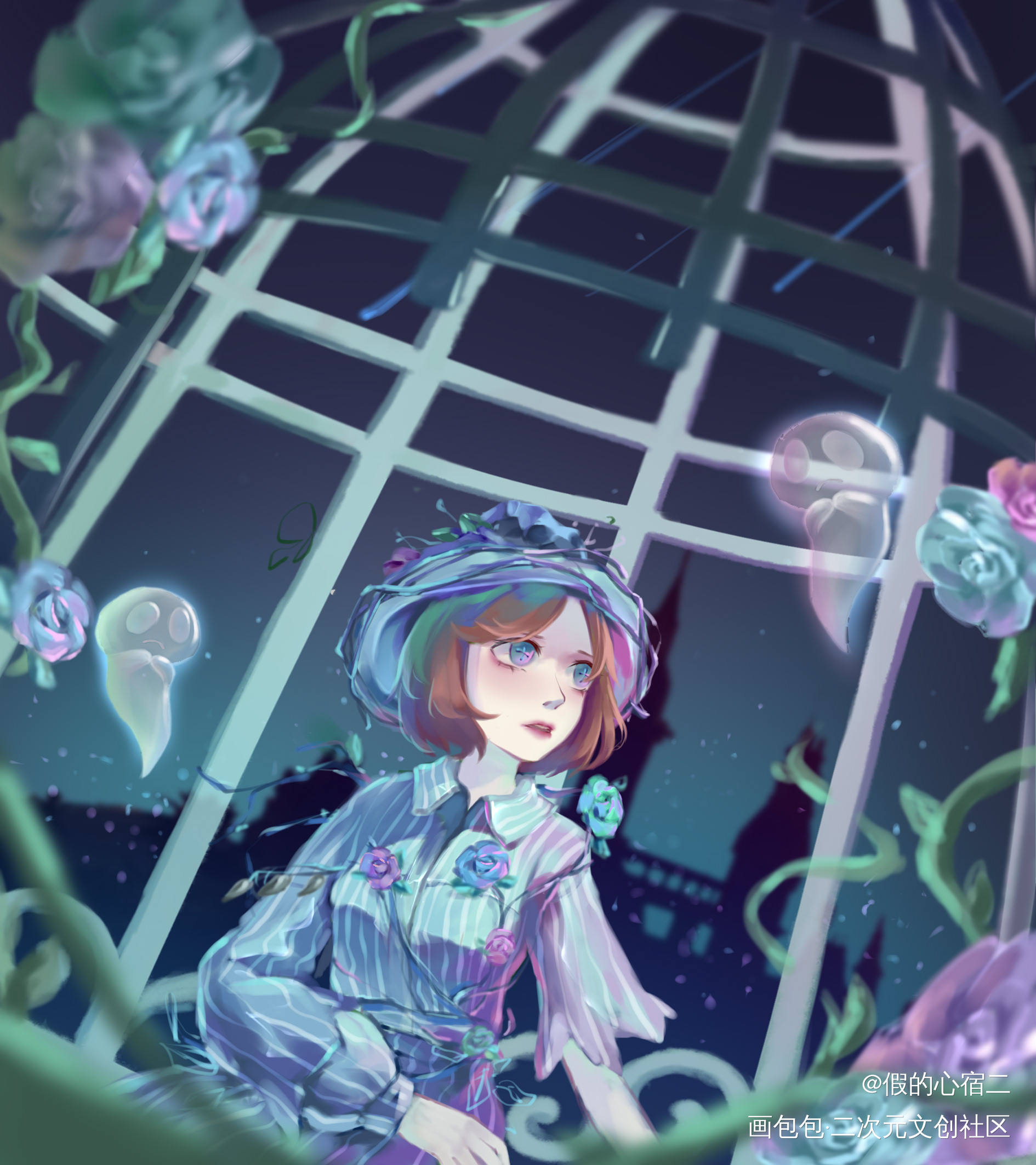 幽灵牢笼_第五人格日系求点评求配文插画绘画作品
